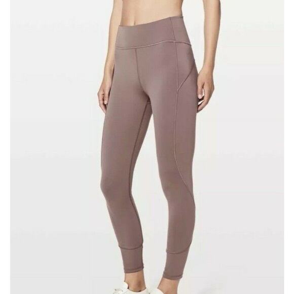 Lululemon In Movement 7/8 Tight Everlux Antique Bark dark purple Sz 4 - Picture 9 of 9